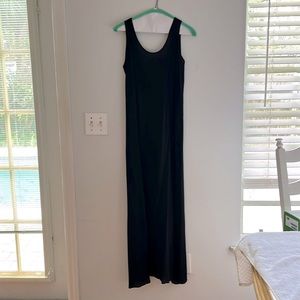 Silk Black Neiman Marcus Ankle Length Dress Size Small Sleeveless